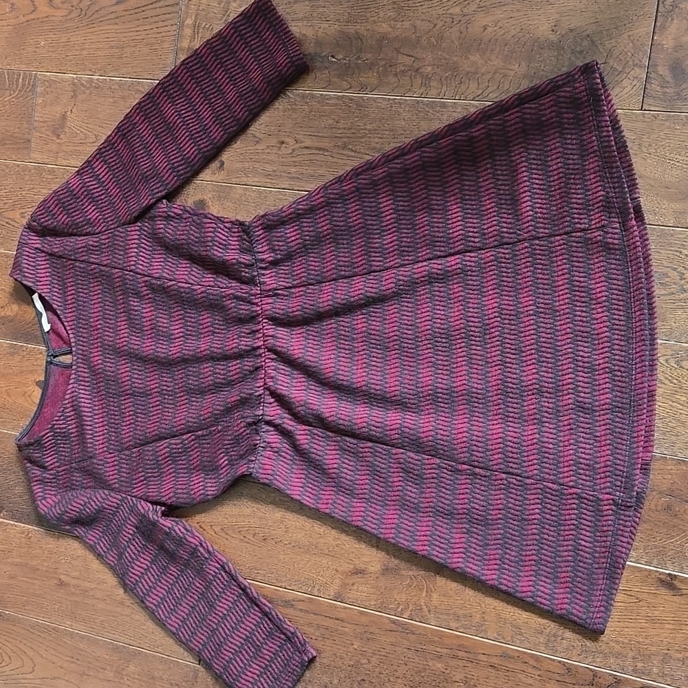 LUSH Geometric Long Sleeve Stretchy Dress Size M Elastic Waist EUC